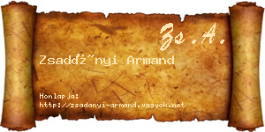 Zsadányi Armand névjegykártya